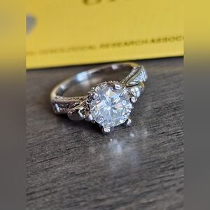 2 CT Moissanite Set In 14k White Gold Filled Band